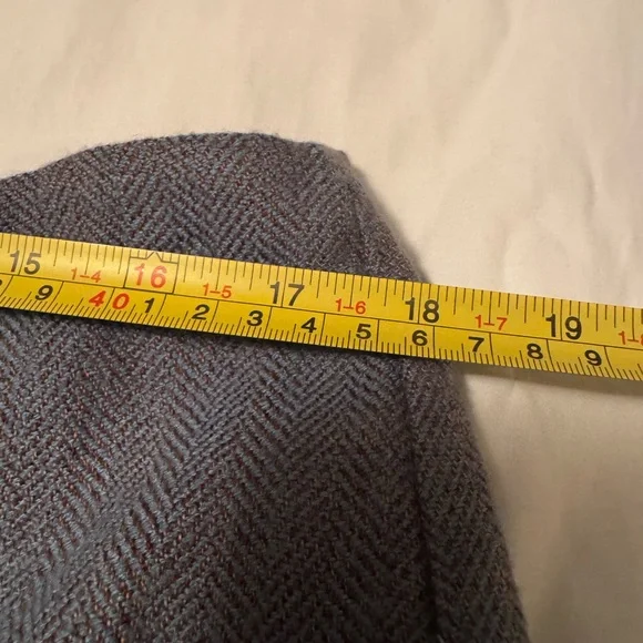 Studio Y Skirt Grey-Brownish Teal Herringbone Flare Lace Hem 15/16 - Picture 12 of 12